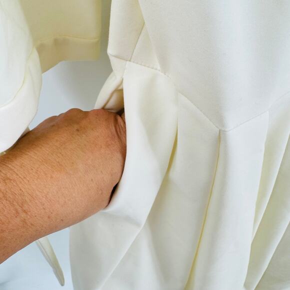 Unique Vintage Plus Size 1950s Ivory Delores Swing Dress with Sleeves - Picture 9 of 12